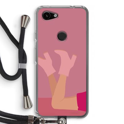 Pink boots: Pixel 3a Transparant Hoesje met koord
