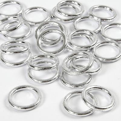 Creativ Company Plastic ring, afm 15 mm, dikte 2 mm, zilver, 25 stuk/ 1 doos