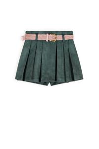 NoNo Meisjes broek / rok suede met riem - Sella - Bushy grijs