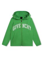 Givenchy Kids hoodie zippé à logo imprimé - Vert - thumbnail