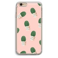 Cactusprint roze: iPhone 6 Plus / 6S Plus Transparant Hoesje