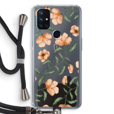 Peachy flowers: OnePlus Nord N10 5G Transparant Hoesje met koord