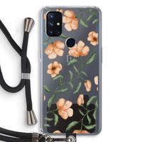 Peachy flowers: OnePlus Nord N10 5G Transparant Hoesje met koord