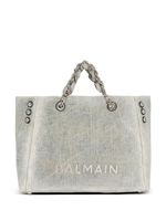 Balmain sac à main 1945 Soft en jean - Gris