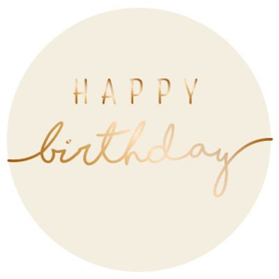 Stickers Happy Birthday Créme/Goud Chique