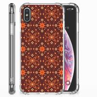 Apple iPhone X | Xs Doorzichtige Silicone Hoesje Batik Brown Apple iPhone X | Xs Doorzichtige Silicone Hoesje Batik Brown