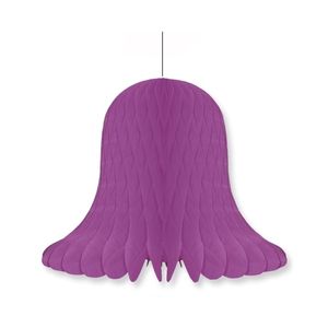 1x Kerstversiering violet kerstklokken lampionnen 30 cm