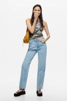 rechte jeans met bloemen - BLUE - 40