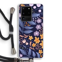 Flowers with blue leaves: Samsung Galaxy S20 Ultra Transparant Hoesje met koord
