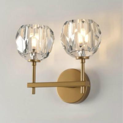 Muur lamp Villa Hotel muur lamp slaapkamer bed Crystal wand lamp stroombron: zonder lichtbron (dubbele kop goud)