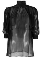 Roberto Cavalli blouse à effet de transparence - Noir