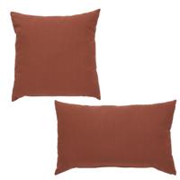 Hesperide Sierkussen set - 2x - terracotta - polyester - uv/waterbestendig