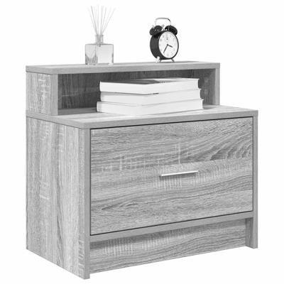 Nachtkastje met lade 51x31x47 cm grijs sonoma eikenkleurig