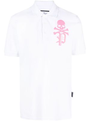 Philipp Plein polo Skull & Bones - Blanc