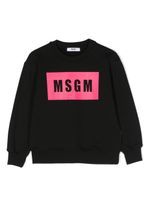 MSGM Kids sweat en coton à logo imprimé - Noir