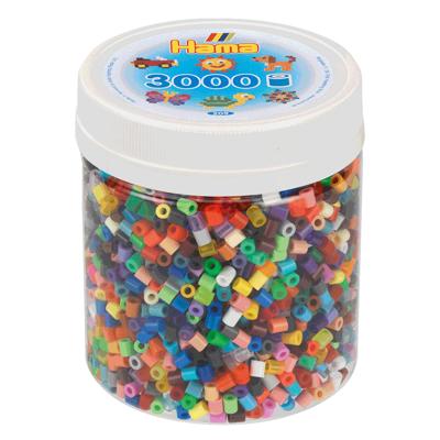 Hama strijkkralen in potje kleurenmix (68), 3000st.