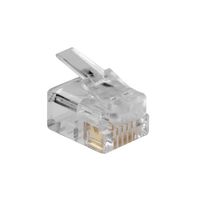 ACT TD106M RJ12 Modulaire Connector | Ronde Kabel | Massieve Aders | 25 stuks - thumbnail