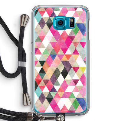 Gekleurde driehoekjes: Samsung Galaxy S6 Transparant Hoesje met koord