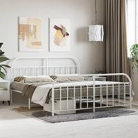 Bedframe met hoofd- en voeteneinde metaal wit 183x213 cm