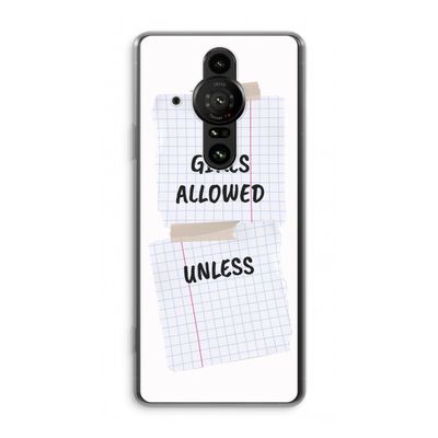 No Girls Allowed Unless: Sony Xperia Pro-I Transparant Hoesje