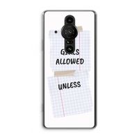 No Girls Allowed Unless: Sony Xperia Pro-I Transparant Hoesje