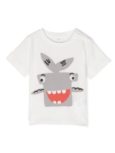 Stella McCartney Kids t-shirt en coton à imprimé requin - Blanc