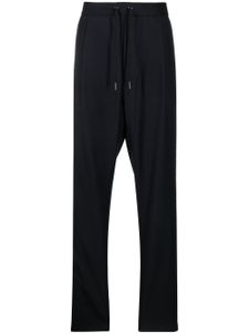 Giorgio Armani pantalon de jogging en laine vierge à lien de resserrage - Bleu