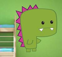 Sticker kinderkamer minisaurus groen