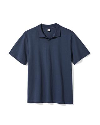 HEMA Herenpolo Jack slub donkerblauw (donkerblauw)