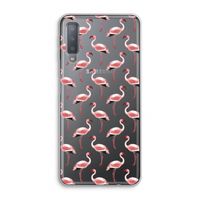 Flamingoprint groen: Samsung Galaxy A7 (2018) Transparant Hoesje Flamingoprint groen: Samsung Galaxy A7 (2018) Transparant Hoesje