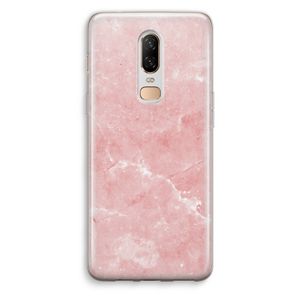 Roze marmer: OnePlus 6 Transparant Hoesje