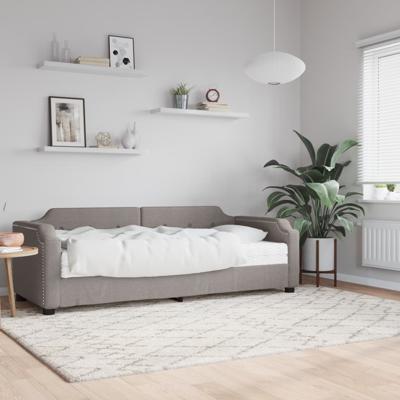 Slaapbank met matras 90x200 cm stof taupe