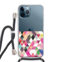 Gekleurde driehoekjes: iPhone 12 Pro Max Transparant Hoesje met koord
