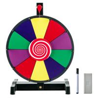 12 Inch Gelukswiel om te Draaien Incl. Gum en Markeerstift Draaiwiel Lucky Wheel voor Loterijspelletjes en Woordspelletjes