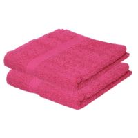 2x Luxe handdoeken fuchsia roze 50 x 90 cm 550 grams - thumbnail