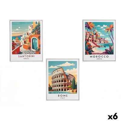Canvas Gift Decor Stad 40 x 3 x 50 cm (6 Stuks)