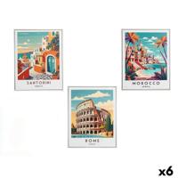 Canvas Gift Decor Stad 40 x 3 x 50 cm (6 Stuks)