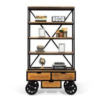 Wandkast Noxx (hoog) | Lichtbruin Zwart Bruin - thumbnail