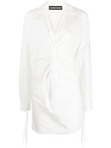 ANDREĀDAMO robe-chemise à manches longues - Blanc