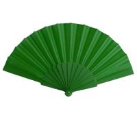 Spaanse Handwaaier - groen - 23 x 43 cm - Verkoeling waaiers voor zomerse themperatuur