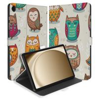 Book Case Hoesje met Standaard Vrolijke Uilen Samsung Galaxy Tab A11 Plus