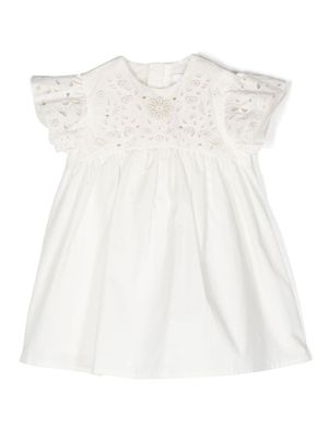 Chloé Kids robe en broderie anglaise - Blanc