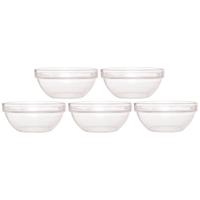 5x Glazen schaal/kom 20 cm 5x Glazen schaal/kom 20 cm