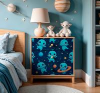 Blauwe astronomische wezens kast stickers