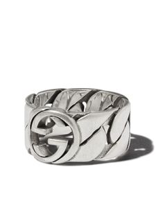 Gucci bague à logo GG - Argent