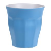 Onbreekbare kunststof/melamine blauwe drinkbeker 9 x 8.7 cm voor outdoor/camping