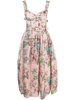 ZIMMERMANN Matchmaker floral-print midi dress - Rose - thumbnail