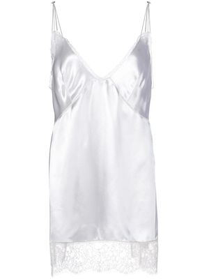KHAITE top Emi à bordure en dentelle - Blanc