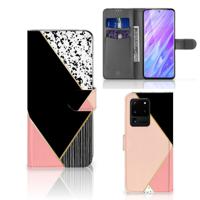 Samsung Galaxy S20 Ultra | Book Case | Zwart Roze Vormen