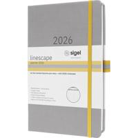 Sigel L2600 Weekkalender Linescape 2026 Hardcover DIN A5 Lichtgrijs, Geel 1 stuk(s) Aantal paginas: 176